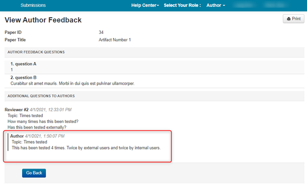 Author Feedback Author Comments