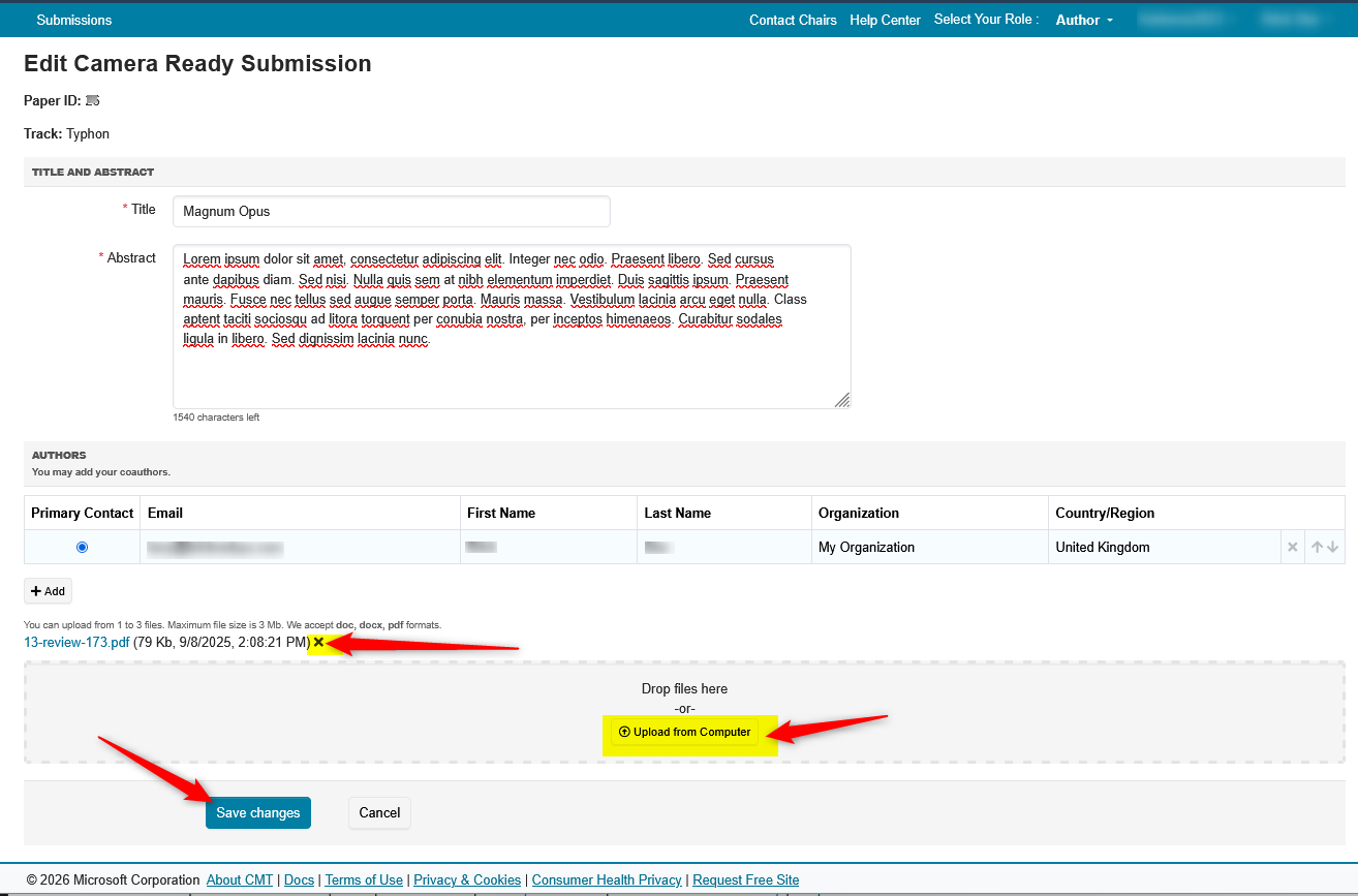 Camera-Ready Submission