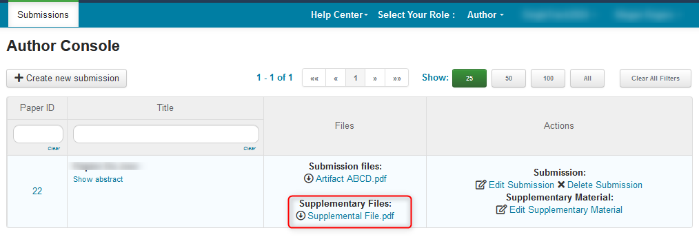 Submit Supplementary Material