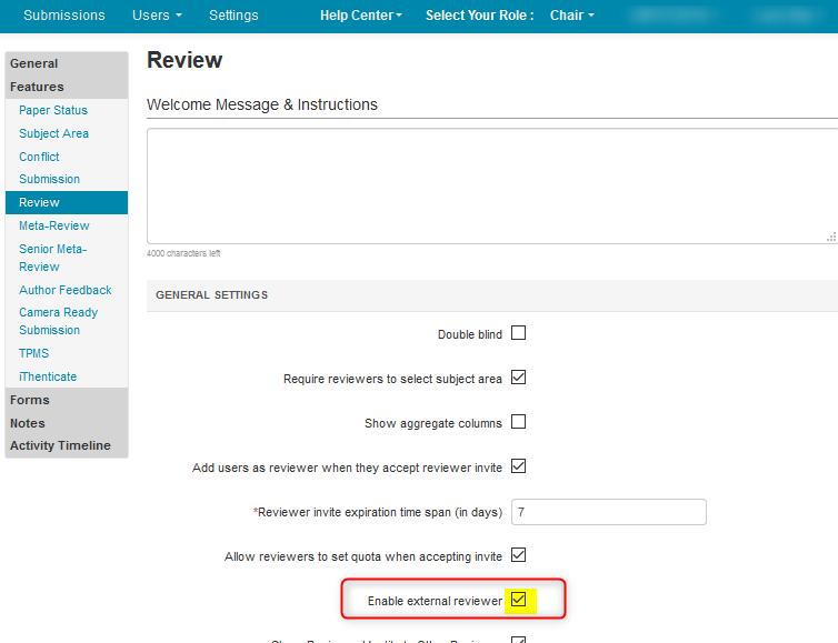 Allow External Reviewer