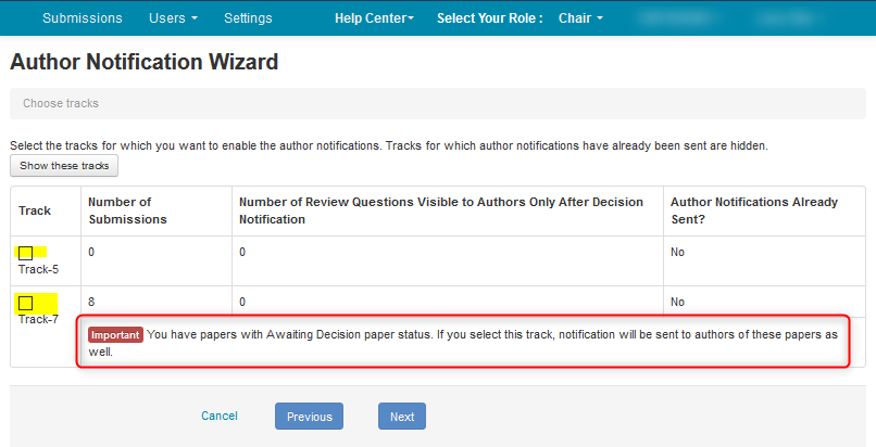 Author Notification Wizard