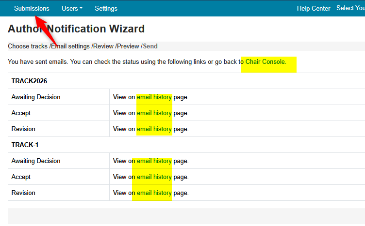 Author Notification Wizard