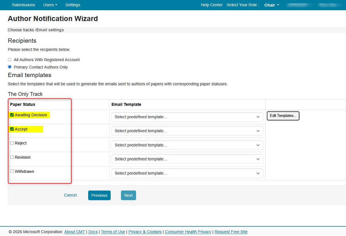 Author Notification Wizard