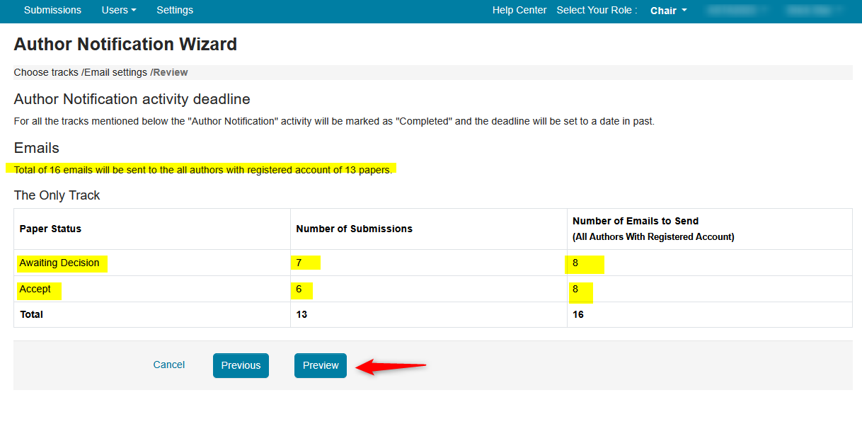 Author Notification Wizard