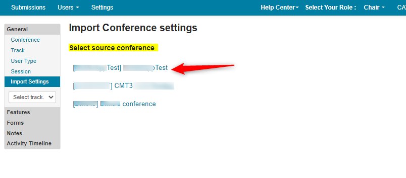 Chair How To Import Conference Settings To New Conference Microsoft Conference Management 8051