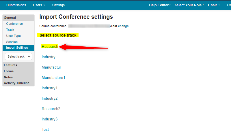 Chair How To Import Conference Settings To New Conference Microsoft Conference Management 7509