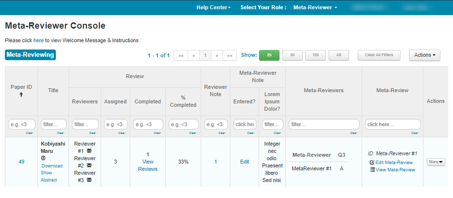 Meta-Reviewer Console