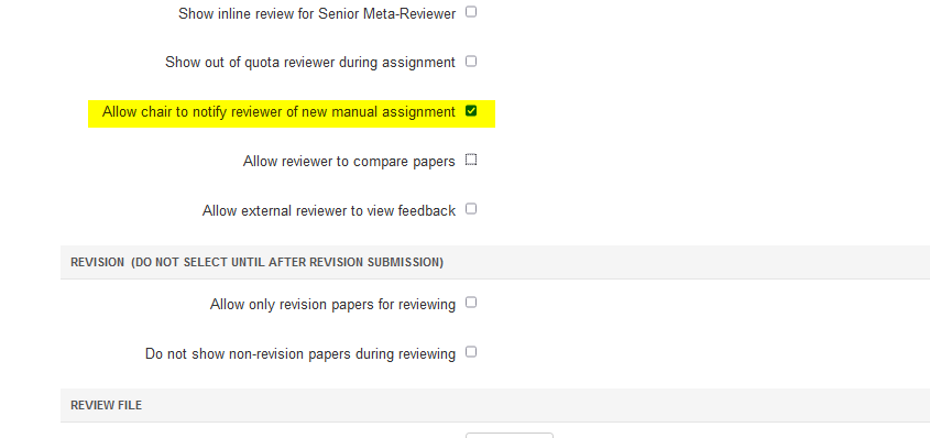 Edit Reviewer Assignments
