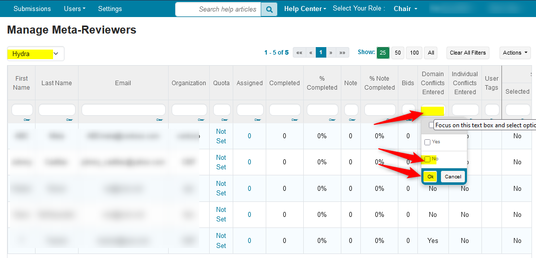 Export Meta-Reviewers