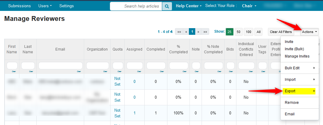 Export Reviewers