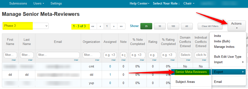 Export Senior Meta-Reviewers