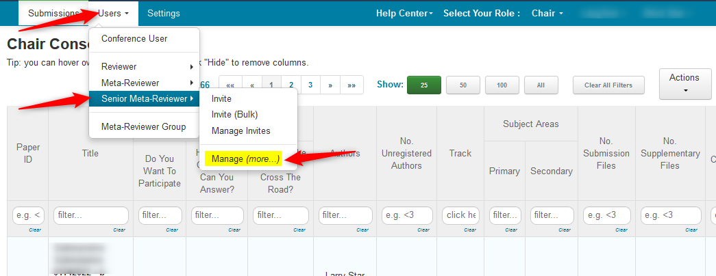 Export Senior Meta-Reviewers