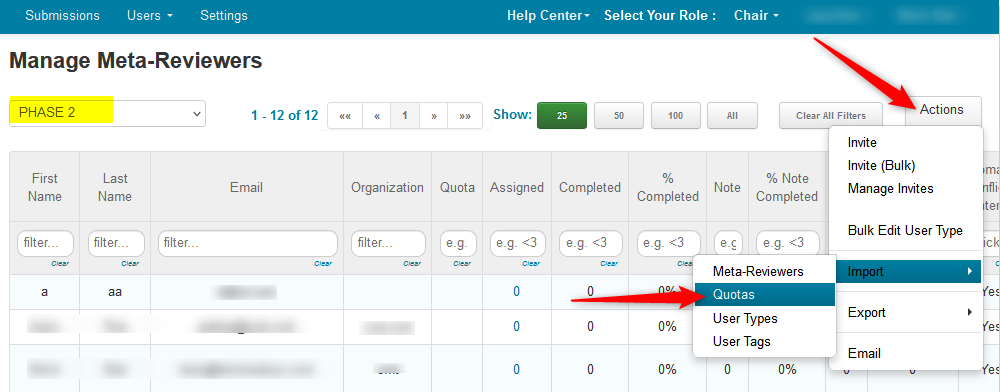 Import Meta-Reviewer Quotas