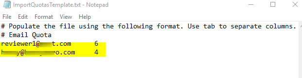 Import Reviewer Quotas