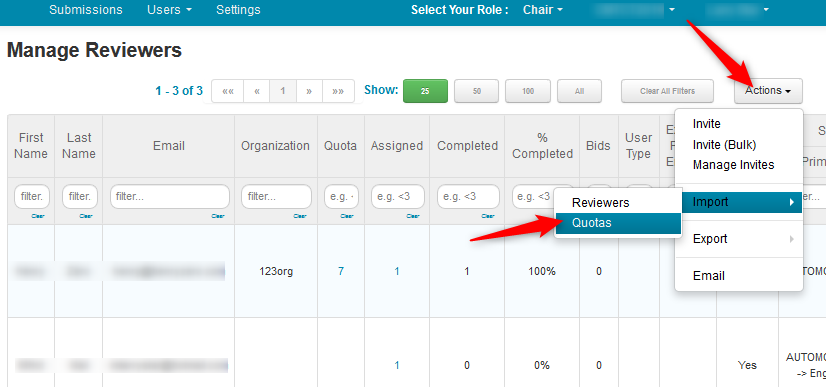 Import Reviewer Quotas