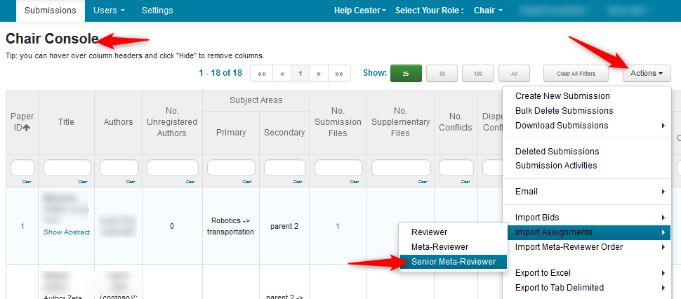 Import Senior Meta-Reviewer Assignments