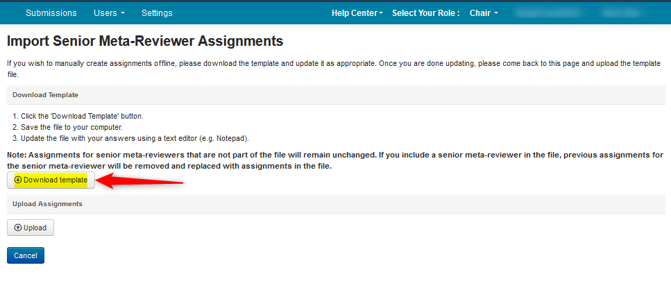 Import Senior Meta-Reviewer Assignments