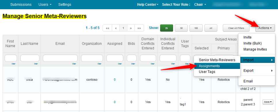 Import Senior Meta-Reviewer Assignments