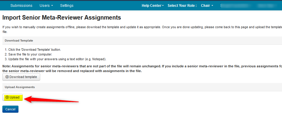 Import Senior Meta-Reviewer Assignments