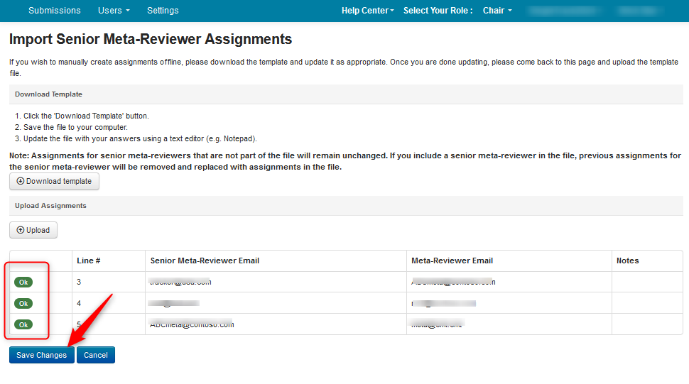 Import Senior Meta-Reviewer Assignments