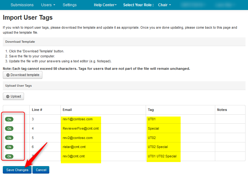 Import User Tags