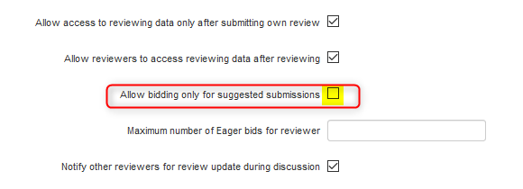 Manage Reviewer Bidding