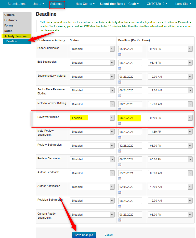 Manage Reviewer Bidding