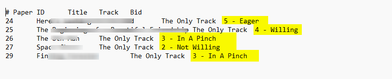 Manage Reviewer Bidding