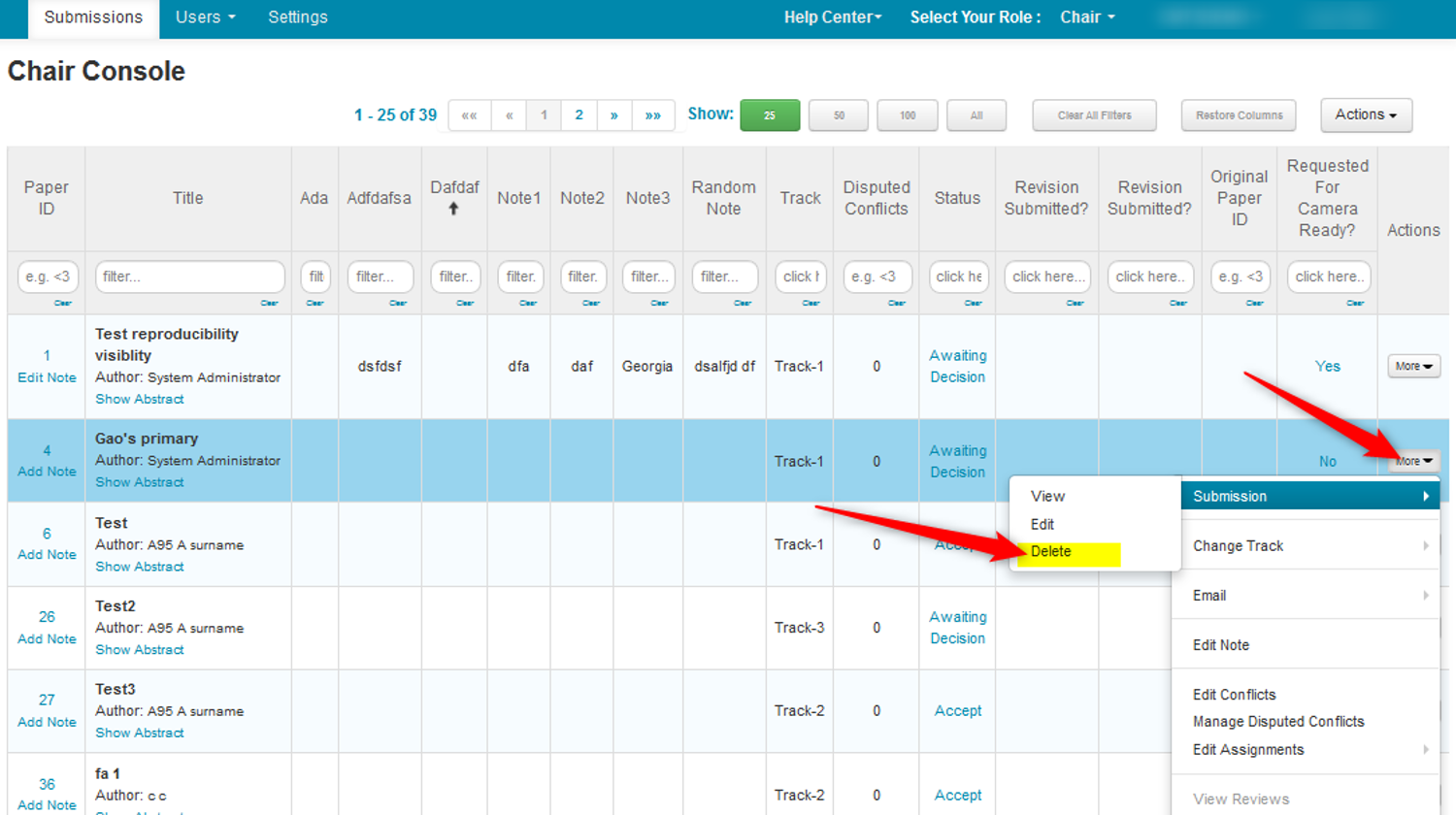 CHAIR HOW-TO: Manage Tracks  Microsoft Conference Management Toolkit  Documentation