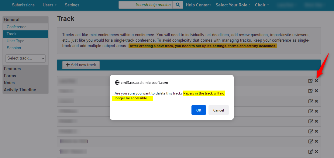 CHAIR HOW-TO: Manage Tracks  Microsoft Conference Management Toolkit  Documentation