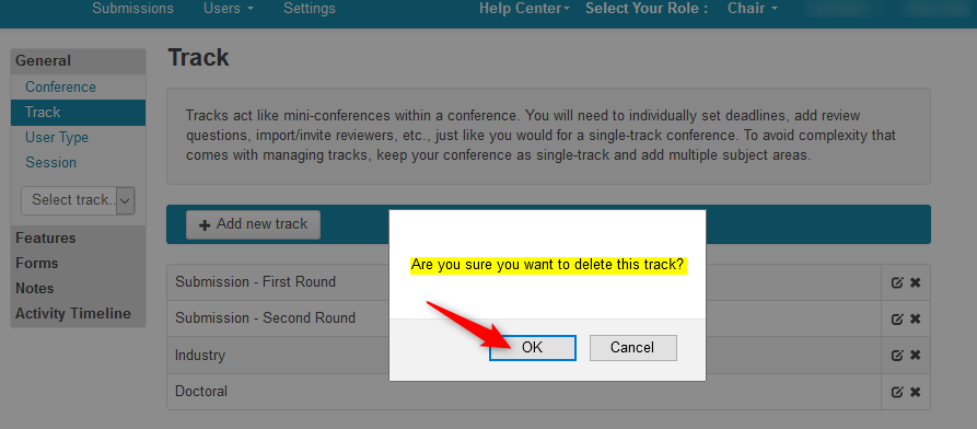 Manage Tracks