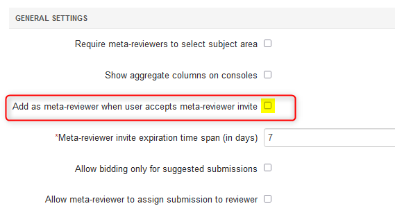 Meta-Review Settings