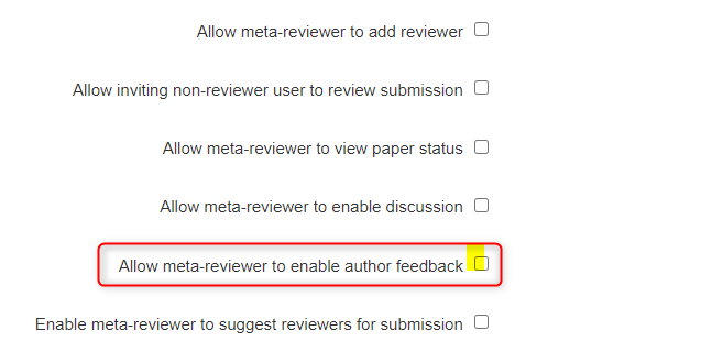 Meta-Review Settings