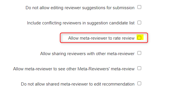 Meta-Review Settings