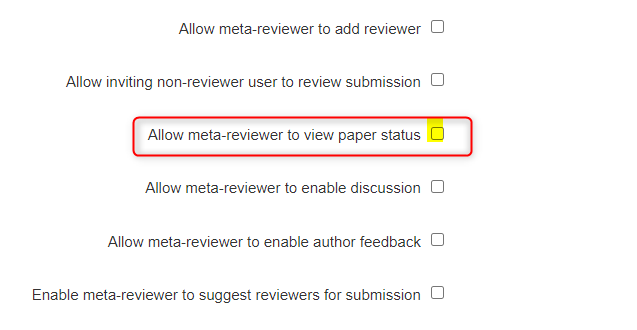 Meta-Review Settings