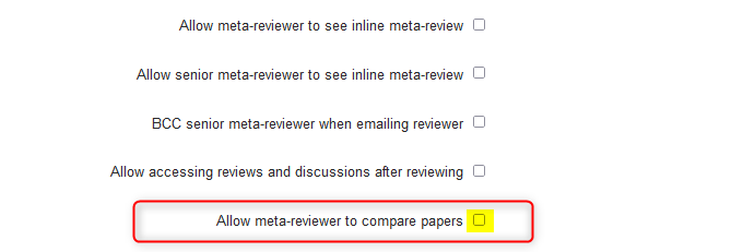 Meta-Review Settings