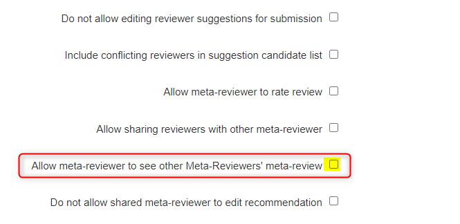 Meta-Review Settings