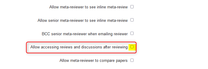 Meta-Review Settings