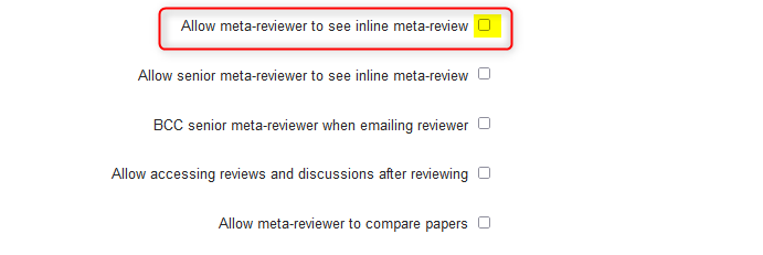 Meta-Review Settings