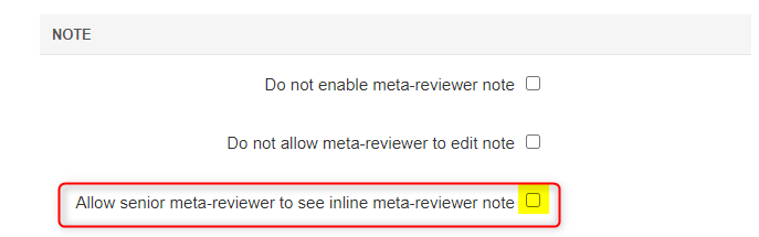 Meta-Review Settings
