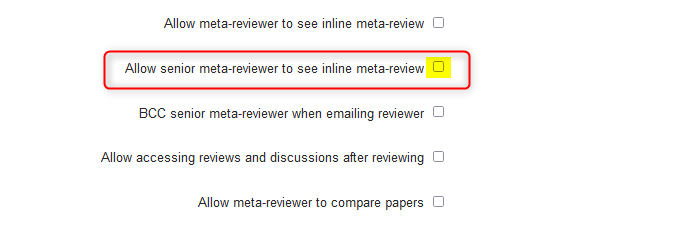 Meta-Review Settings