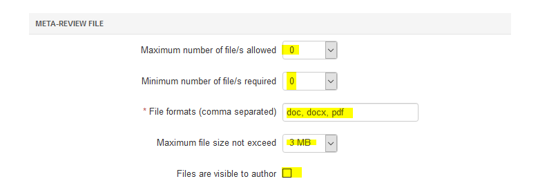 Meta-Review Settings