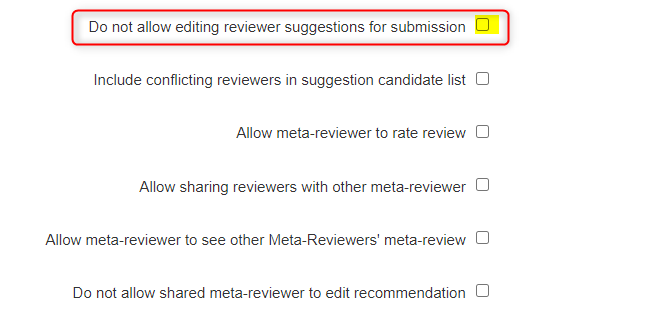 Meta-Review Settings