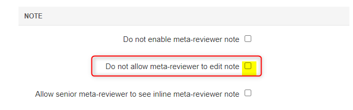 Meta-Review Settings