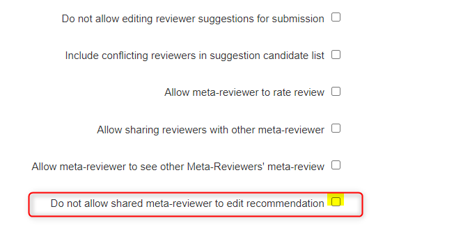 Meta-Review Settings