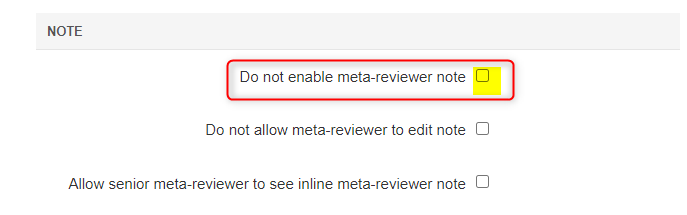 Meta-Review Settings