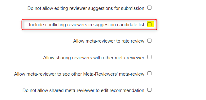 Meta-Review Settings