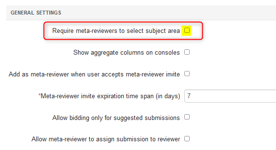 Meta-Review Settings