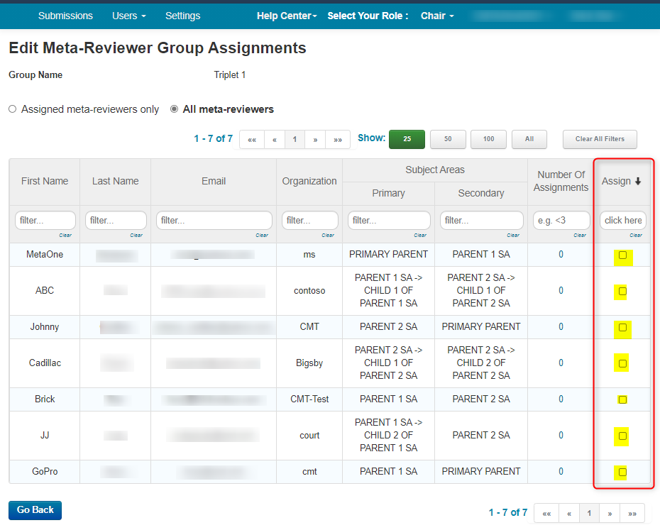 Meta-Reviewer Groups