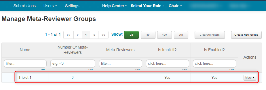 Meta-Reviewer Groups